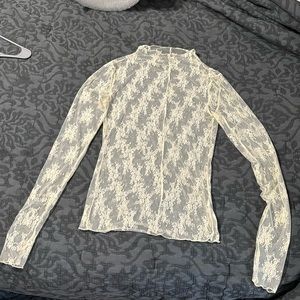 2 Free people Lady Lux Floral Mesh Layering Tops size large on both!